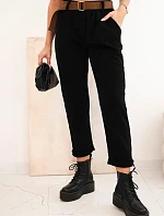 Dámske čierne nohavice s opaskom
