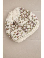 Dámská zimní vlněná čepice s ozdobnými krystalky K399 černá