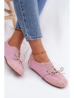 Semišové Nízké Dámské Tenisky Big Star TT274600 Růžové