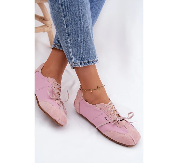 Semišové Nízké Dámské Tenisky Big Star TT274600 Růžové