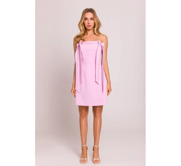 Šaty s mašlemi  růžové model 20970703 - Moe