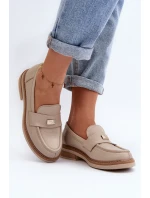 model 21648148 Dámské kožené mokasíny béžové - Zazoo