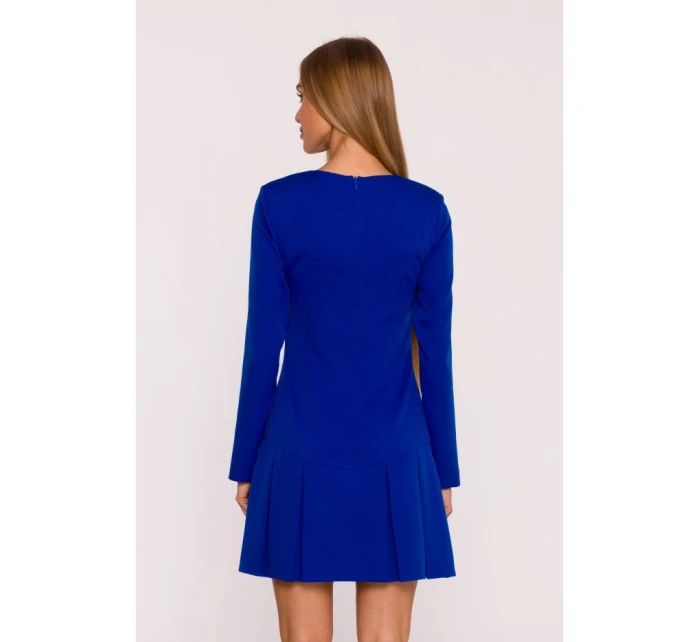 M872 Šaty s obrátenými záhybmi - kráľovská modrá