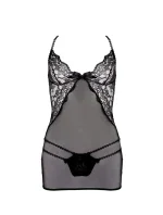 Omorfi Čierna kamizola + tangá + stuha na krk ZADARMO! - Angels Never Sin