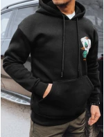 Pánska mikina s potlačou čierna FashionStreet BX5666
