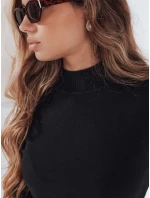 Dámsky sveter s polovičným rolákom TARLENA black FashionStreet MY2483 Dámsky sveter s polovičným rolákom TARLENA black FashionStreet MY2483