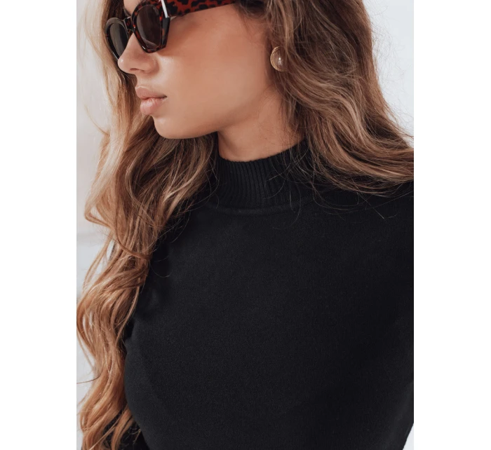 Dámsky sveter s polovičným rolákom TARLENA black FashionStreet MY2483 Dámsky sveter s polovičným rolákom TARLENA black FashionStreet MY2483