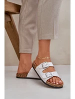 Materiałowe Klapki Na Korkowej Podeszwie Z Klamrami Jasnoszare Atera Materiałowe Klapki Na Korkowej Podeszwie Z Klamrami Jasnoszare Atera