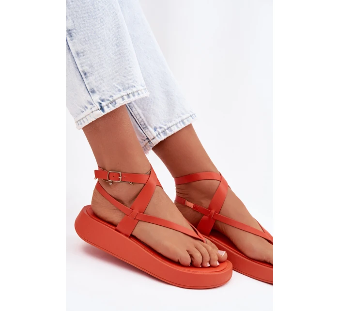 Dámské žabky na platformě oranžové Gelira