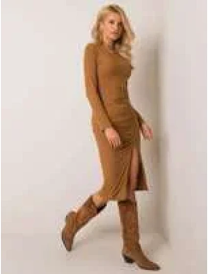 Šaty DHJ SK model 14837748 světle hnědá - FPrice Šaty DHJ SK model 14837748 světle hnědá - FPrice
