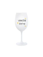 VÁNOČNÍ DOPING - bílá  sklenice na víno 350 ml