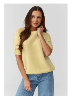 Sveter s krátkym rukávom model 224077 Makadamia