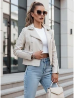 Dámská kožená bunda ramones beige Dstreet model 21973532 - FashionStreet Dámská kožená bunda ramones beige Dstreet model 21973532 - FashionStreet