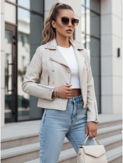 Dámská kožená bunda ramones beige Dstreet model 21973532 - FashionStreet