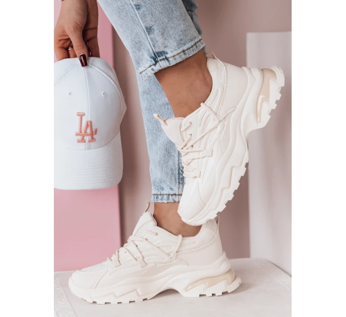Dámské tenisky na podrážce beige Dstreet model 21983832 - FashionStreet