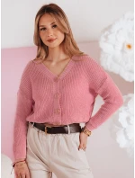 Dámský oversize žebrovaný svetr růžový Dstreet model 21986105 - FashionStreet