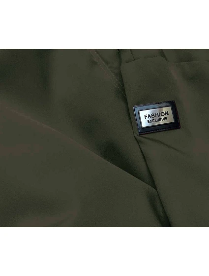 Tenká dámská bunda v khaki barvě s ozdobnou lemovkou model 22222095 - S'WEST