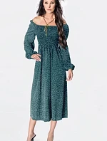 Bodkované šaty s dlhým rukávom od Ann Gissy marine (DLY016)