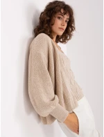 Béžový dámsky dvojdielny set - top a sveter (8019)