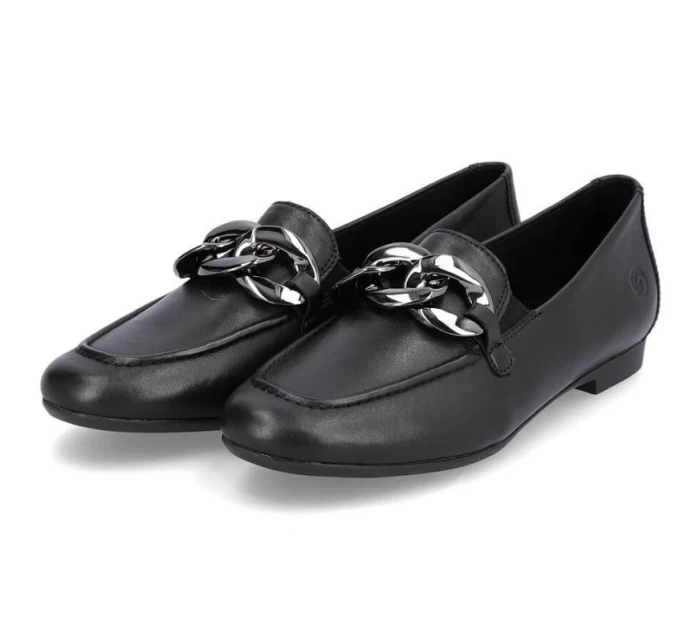 Remonte W RKR645 čierna kožená pohodlná poltopánka na retiazke Remonte W RKR645 čierna kožená pohodlná poltopánka na retiazke