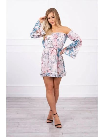model 18746616 květinové šaty pudrově růžové - K-Fashion model 18746616 květinové šaty pudrově růžové - K-Fashion