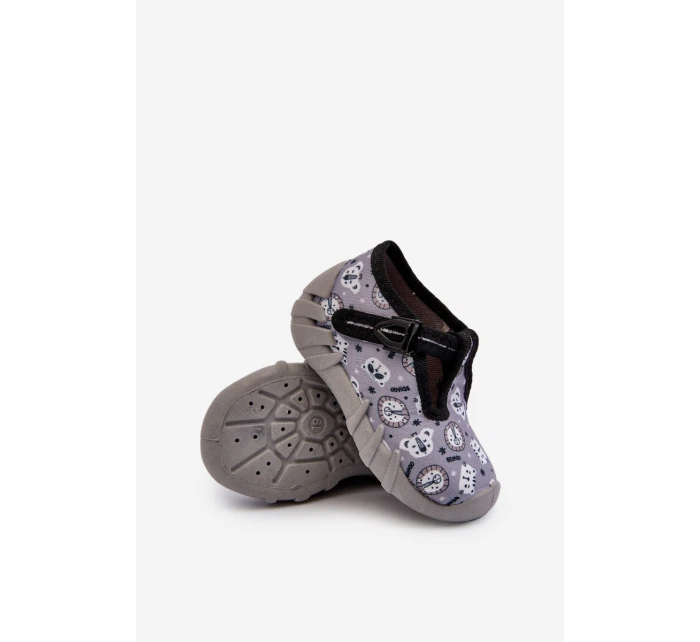 Pohodlné dětské pantofle  Šedé model 21662294 - Befado