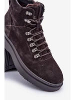 Semišové pánské zateplené kotníkové boty Big Star model 21675404 hnědé - Big Star Shoes