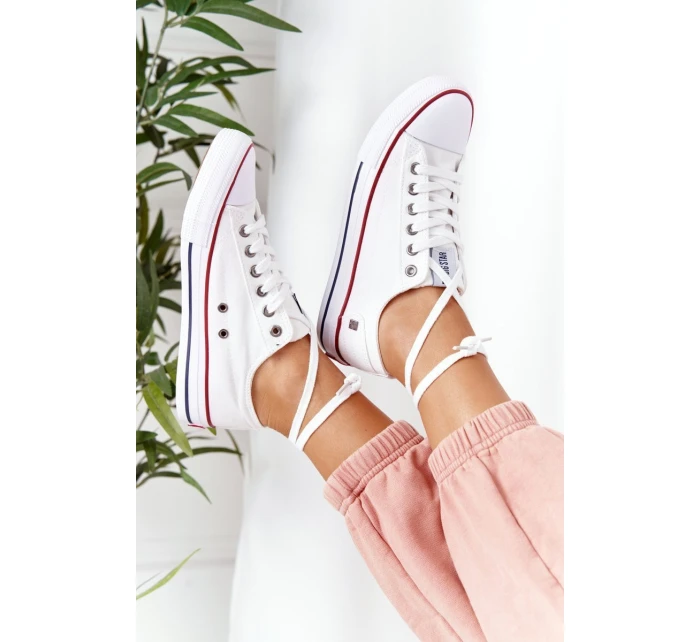 Damskie Trampki Big Star Gumowy Nosek Białe DD274336