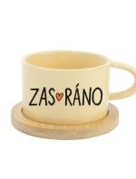 ZAS_RÁNO - žlutý hrníček makronka 200 ml