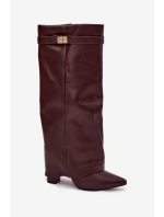 Dámské kozačky na podpatku Vínová  Paris model 21774590 - Inello