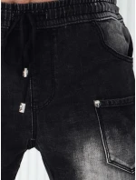 Pánske džínsové nohavice jogger čierne FashionStreet UX4222 Pánske džínsové nohavice jogger čierne FashionStreet UX4222