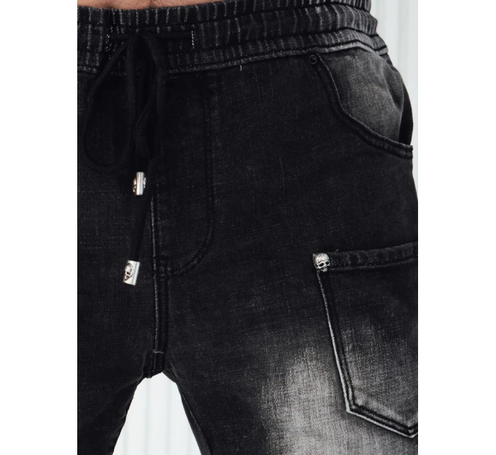 Pánske džínsové nohavice jogger čierne FashionStreet UX4222 Pánske džínsové nohavice jogger čierne FashionStreet UX4222