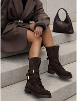 Botki damskie workery zamszowe brązowe model 22358157 - FashionStreet Botki damskie workery zamszowe brązowe model 22358157 - FashionStreet