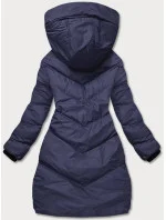 Dámska zimná bunda s kapucňou, tmavomodrá (5M733-215)
