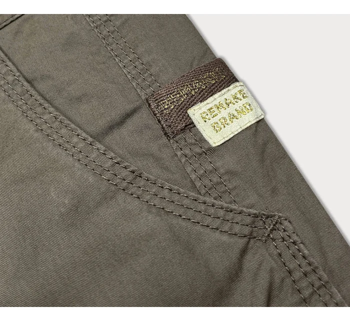 Dámské kalhoty typu cargo v khaki barvě model 18488406 - REMAKE Dámské kalhoty typu cargo v khaki barvě model 18488406 - REMAKE