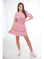 Šaty v páse tmavo púdrovo ružové