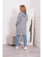 Dvojfarebná pláštenka s kapucňou nevädza + sivá Dvojfarebná pláštenka s kapucňou nevädza + sivá