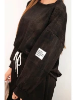 Dámska súprava z viskózy oversize s pracím efektom čierna Dámska súprava z viskózy oversize s pracím efektom čierna