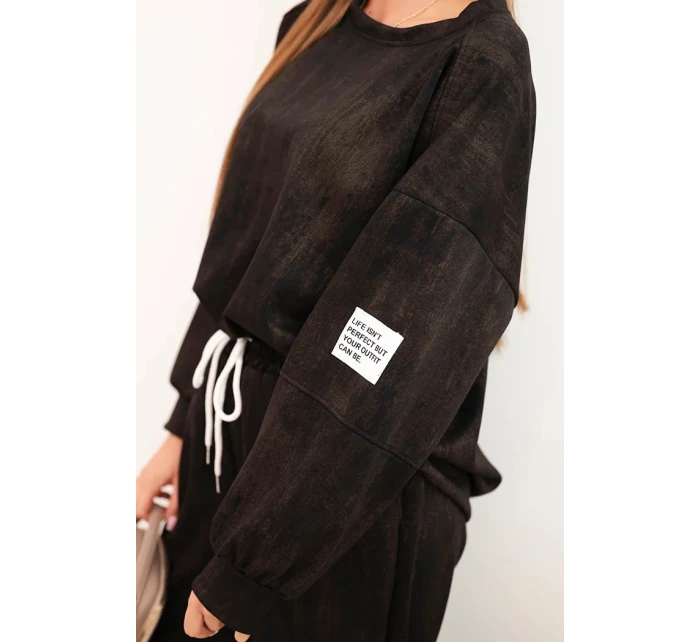 Dámska súprava z viskózy oversize s pracím efektom čierna Dámska súprava z viskózy oversize s pracím efektom čierna