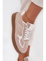 Niskie Sneakersy Damskie Beżowe Brenelle