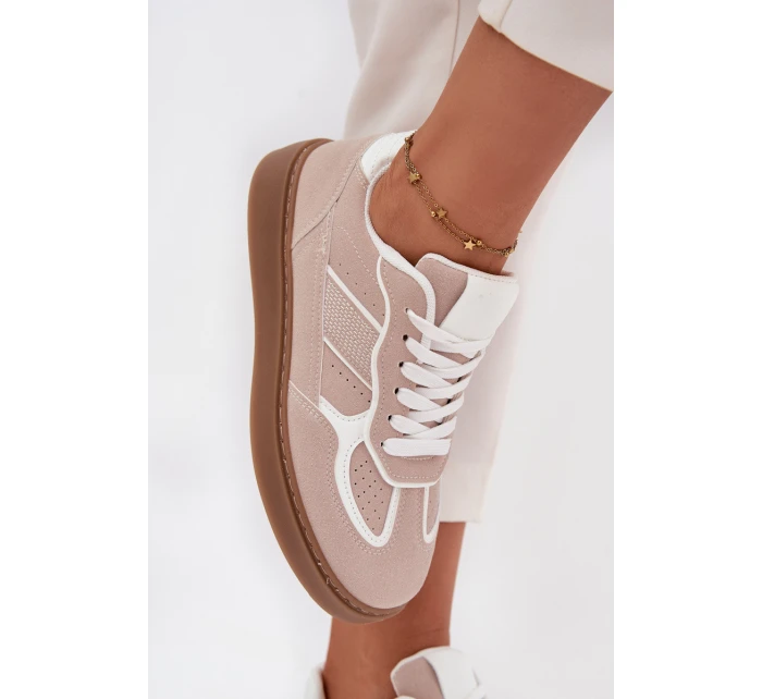 Niskie Sneakersy Damskie Beżowe Brenelle