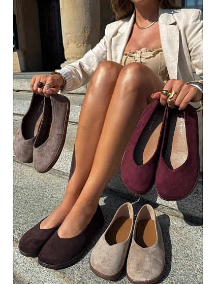 Dámske balerínky typu barefoot v čokoládovej farbe Hollin Dámske balerínky typu barefoot v čokoládovej farbe Hollin