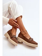 Dámske semišové mokasíny Zazoo 3429/W hnedé - Zazoo