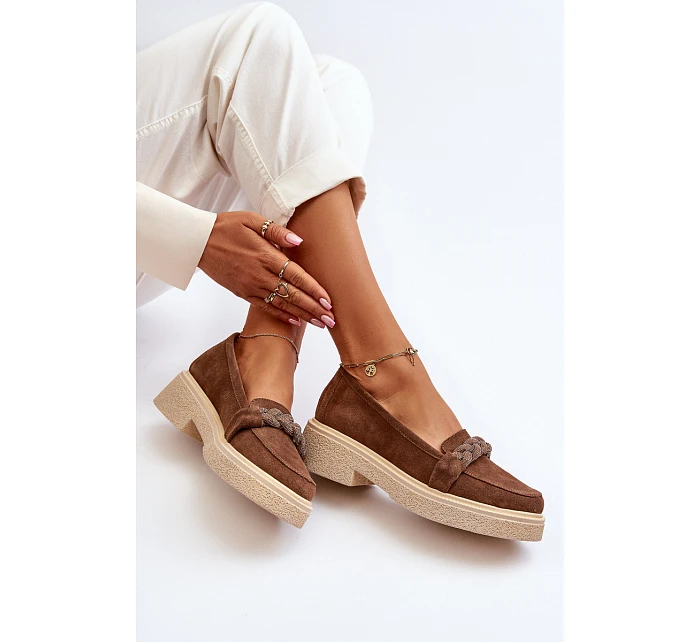 Dámske semišové mokasíny Zazoo 3429/W hnedé - Zazoo