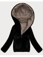 Béžovo-čierna obojstranná dámska prechodná bunda S'West (B8546-1201)