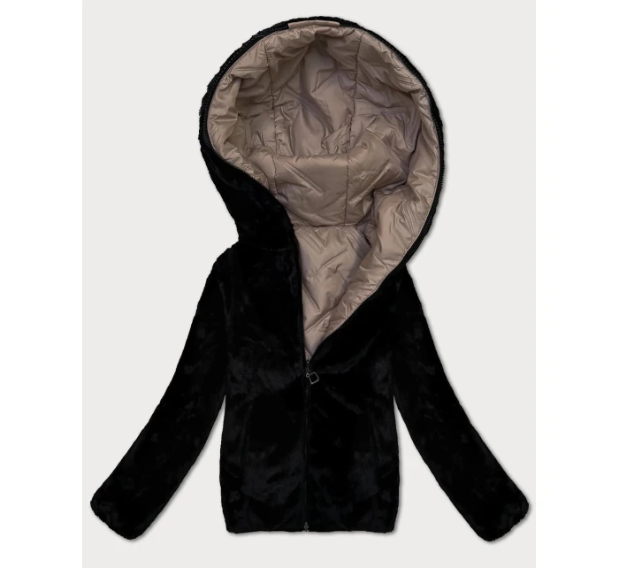 Béžovo-čierna obojstranná dámska prechodná bunda S'West (B8546-1201)