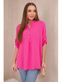 Blúzka s predĺženým zadným dielom ružová