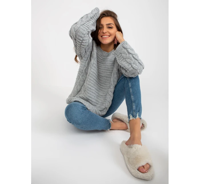 Sweter LC SW model 21817435 szary - FPrice Sweter LC SW model 21817435 szary - FPrice