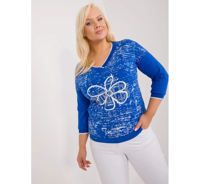 Bluzka RV BZ model 19920672 kobaltowy - FPrice Bluzka RV BZ model 19920672 kobaltowy - FPrice