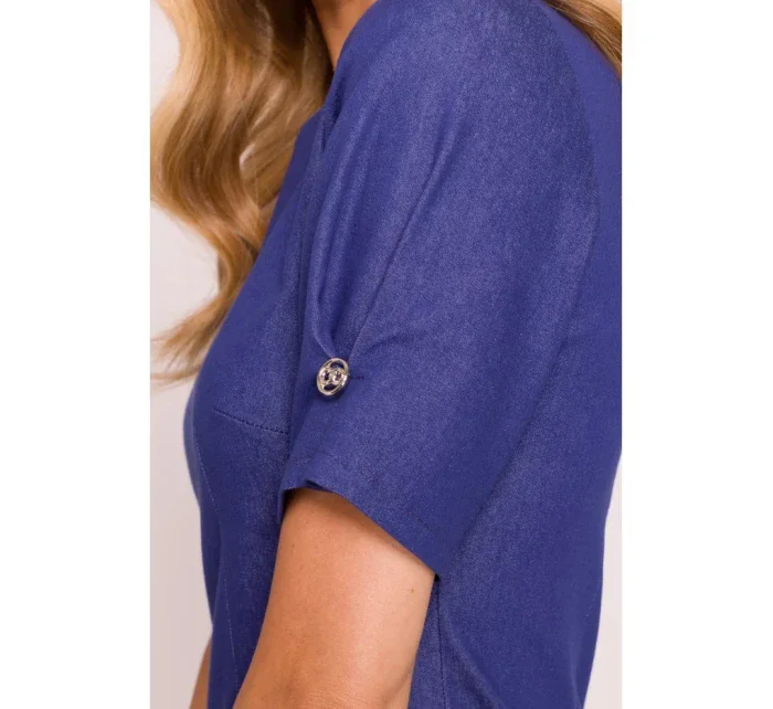 model 20970485 Džínové šaty se záhyby modré - Moe model 20970485 Džínové šaty se záhyby modré - Moe